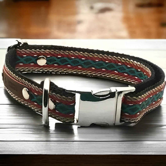 Designer Paws: Stylish Handcrafted Cotton Dog Collar for Medium Dogs